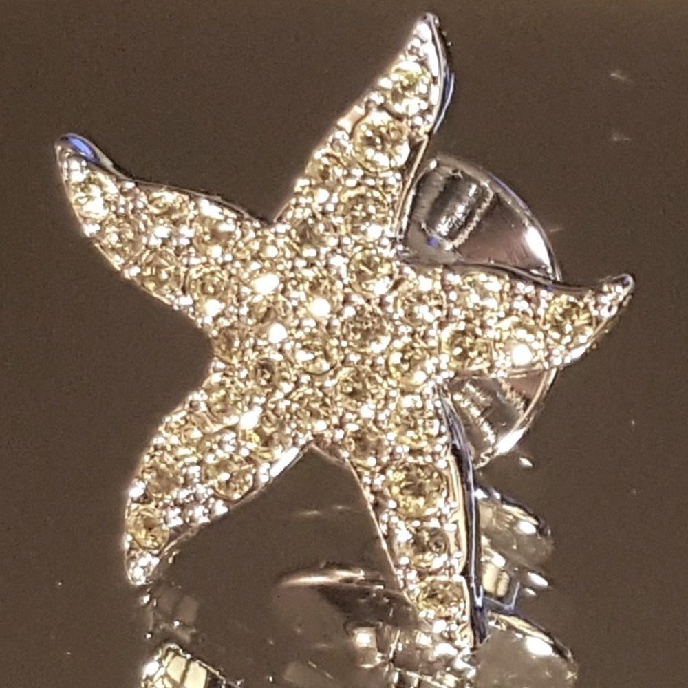 🇦🇹 SWAROVSKI Starfish Tack Pin Brooch - Picture 1 of 9